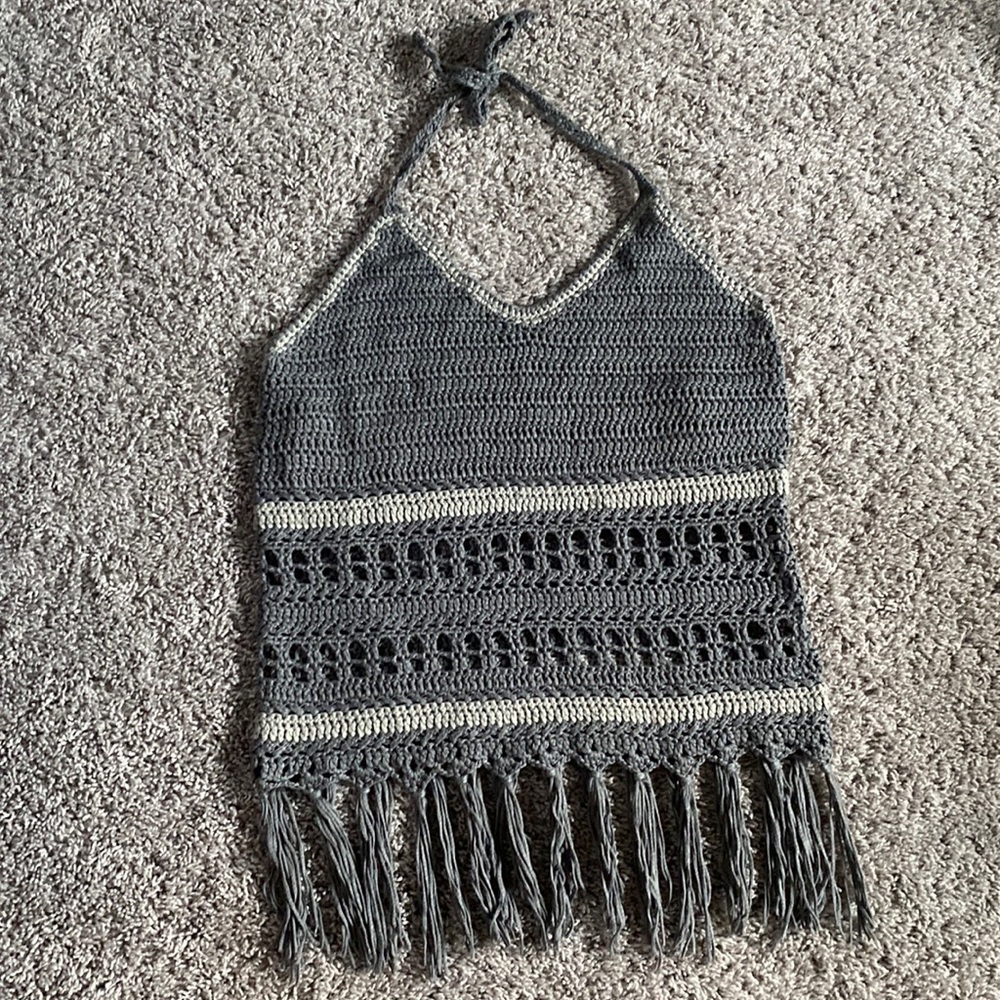 Anthropologie Paper Crane Crochet Halter Top
